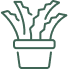 Plante en Pot | Décoration Intérieure Végétale Naturelle Icône de plante en pot, aux longues feuilles dressées. Représente la nature, la décoration d'intérieur et le végétal.
